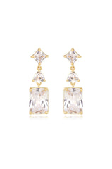 Reflective Crystal Dangle Earrings