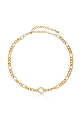 Eternity Crystal Circle Chain Link Necklace