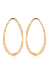 Hammered Large Oval Earrings