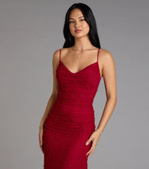 Adrianna Faux Pearl Mermaid Formal Dress