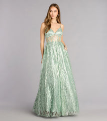 Ivy Glitter Sequin Lace-Up Ball Gown