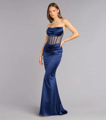 Jacklyn Satin Corset Mermaid Formal Dress