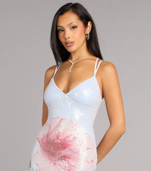 Chance Floral Sequin Mermaid Formal Dress