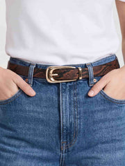 Brown Snake Signature Buckle Belt