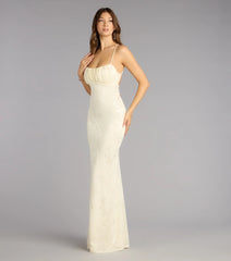 Elaine Jacquard Mesh Mermaid Dress