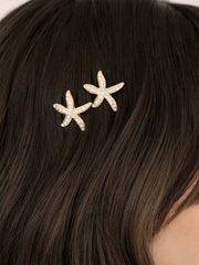 Crystal Starfish Hair Pin Set