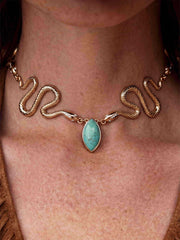 Turquoise Serpentina Snake Choker