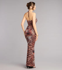 Wildly Fierce Leopard Floral Maxi Dress