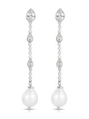 Droplet Crystal and Pearl Earring