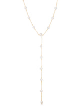 Dripping Pearl Lariat Necklace
