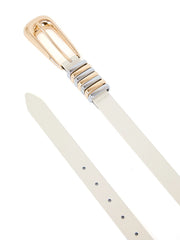 Metal Core Belt in Vanilla Nappa Leather