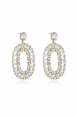 Sparkle Oval Dangle Earrings