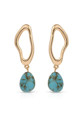 Open Circle Turquoise Dangle Earrings