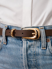 Teardrop Studded Belt in Coffee
