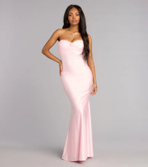 Zooey Faux Pearl Trim Mermaid Formal Dress