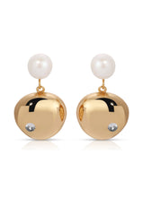 Large Pebble and Pearl Dangle Earrings