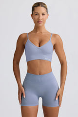 Define Luxe Mini Shorts In Blue Grey