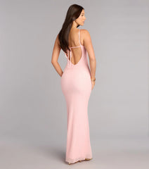 Maya Beaded Sequin Column Formal Dress