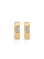 Small Marquise Crystal Hoops