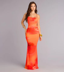 Amy Floral Rhinestone Mesh Formal Dress
