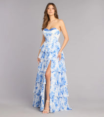 Amalia Floral Chiffon Formal Dress