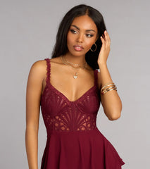 Katy Crochet Lace A-Line Formal Dress