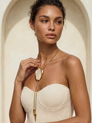 Bone Statement Bolo Necklace