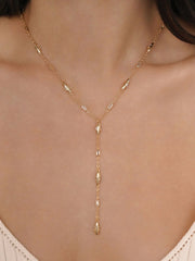 Oval Dome Lariat Necklace