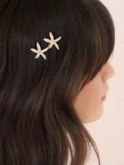 Crystal Starfish Hair Pin Set