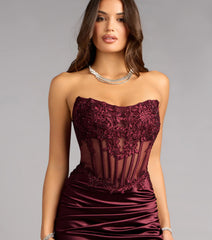 Adria Satin Corset Column Formal Dress