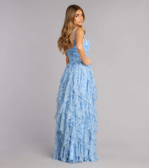 Luna Floral Ruffled Formal Dress