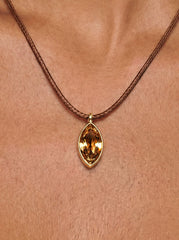 Marquise Champagne Cord Necklace