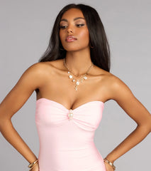 Zooey Faux Pearl Trim Mermaid Formal Dress