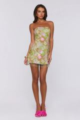 Dressed To Celebrate Embellished Strapless Mini Dress Multi