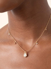 Dripping in Crystals Drop Necklace
