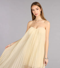 Briley Tulle Pleated A-Line Formal Dress