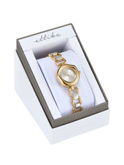 Open Circle Bracelet Watch in Mixed Metal
