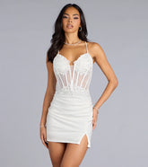 Livia Sequin Floral Embroidered Corset Mini Dress