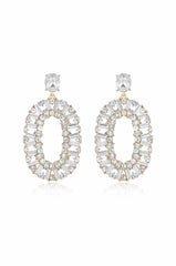 Sparkle Oval Dangle Earrings