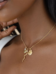 Serpentina Snake Charm Necklace