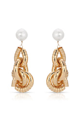 Liquid Gold Pearl Drop Earrings