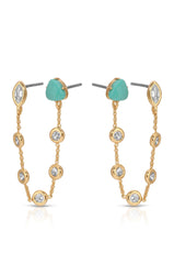 Double Piercing Turquoise Earrings