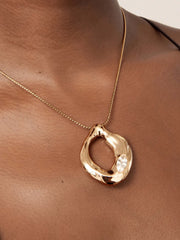 Molten Marquise Pendant Necklace