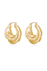 Crescent Swirl Hoop Earrings