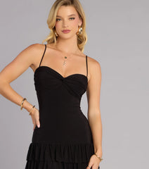 All Eyes Here Ruffle Mini Dress