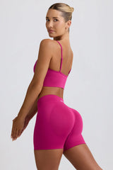 Define Luxe Mini Shorts In Berry