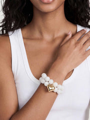 Luck and Love Bone Heart Bracelet Set