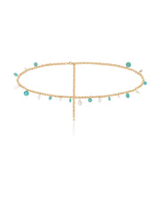 Tropical Turquoise and Pearl Waist Chain