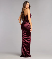 Adria Satin Corset Column Formal Dress