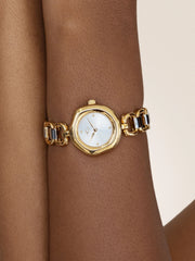 Open Circle Bracelet Watch in Mixed Metal